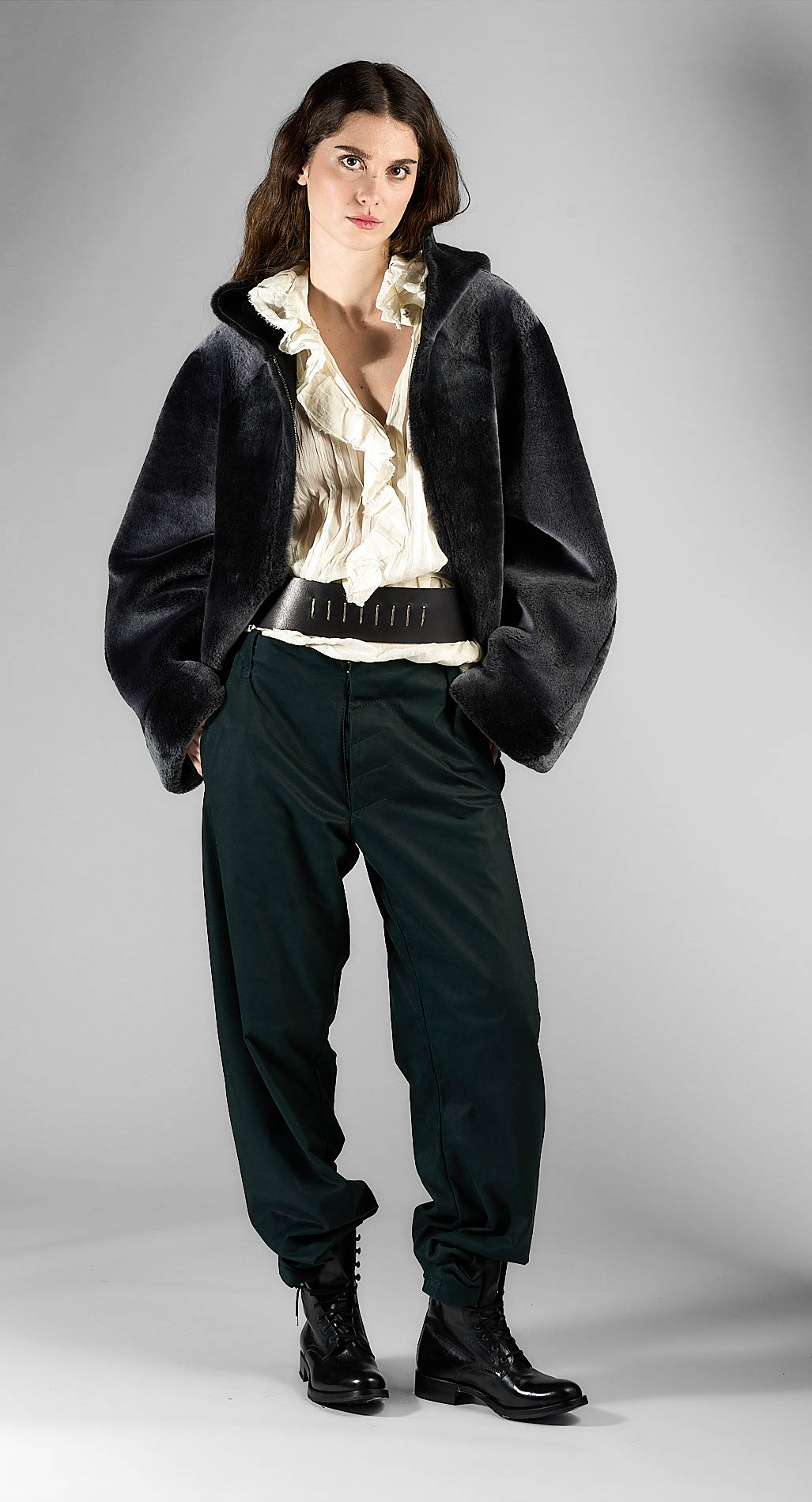 DANIELE BASTA LEATHER AND SILVER JACKET